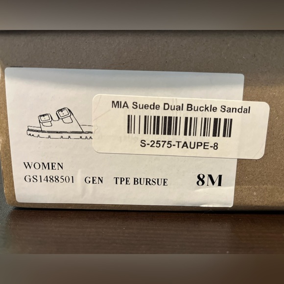MIA, New in box , suede dual buckle sandals, taupe, size 8 - Picture 5 of 9